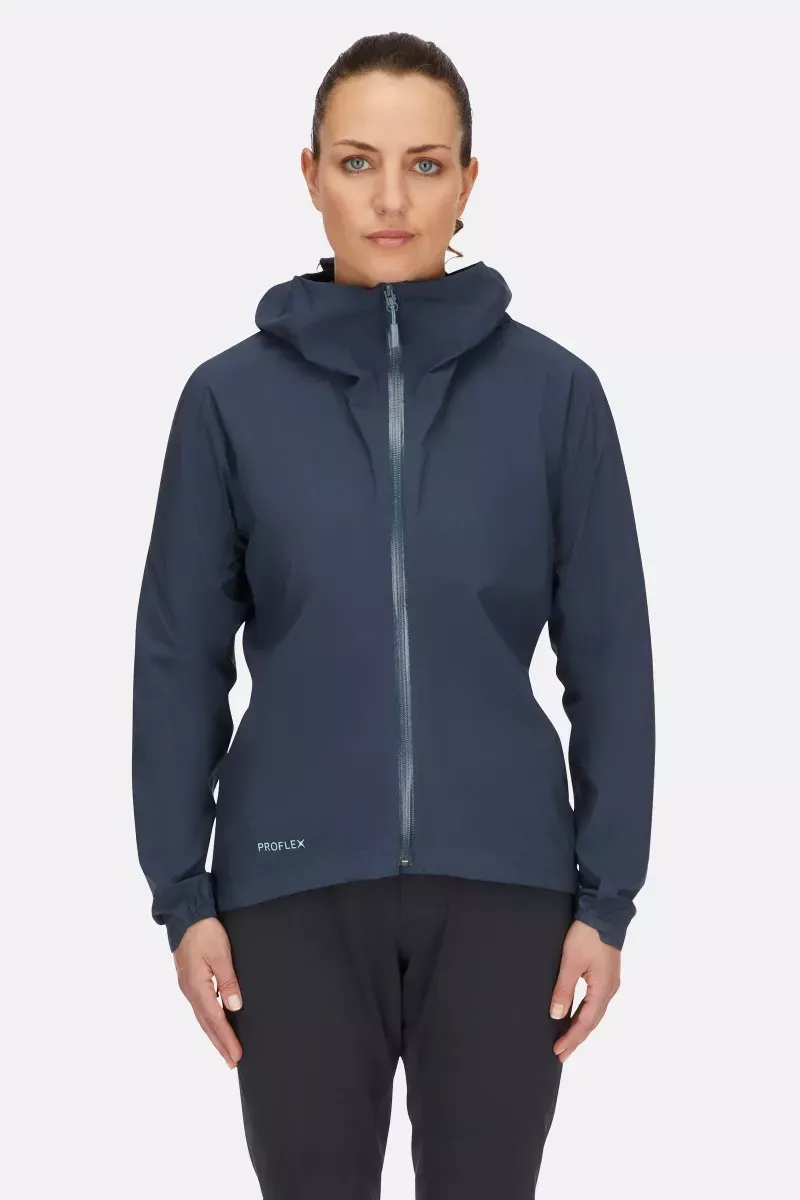 Rab Rab Downpour Light Jacket Womens Tempest Blue QWG-91 Platou Sport 1