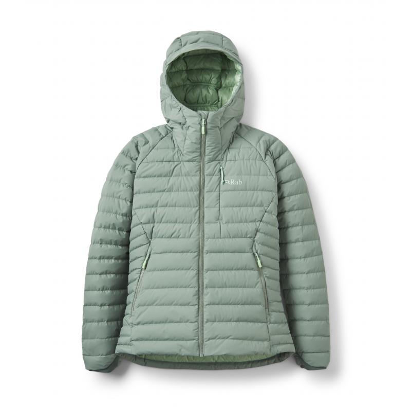 Rab Rab Microlight Windstopper Hoody Womens Dark Fig Green QDB-74 Platou Sport 1