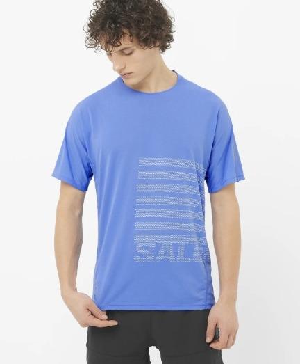 Salomon Salomon Sense Aero Ss Tee Gfx Mens Ultramarine - Wh LC2694800 Platou Sport 3