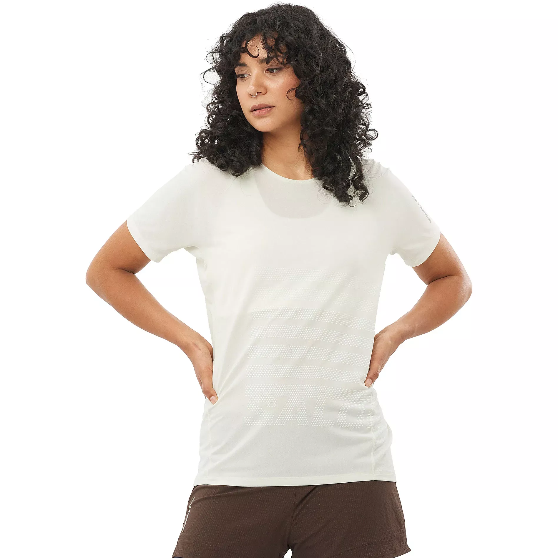 Salomon Salomon Sense Aero Ss Tee Gfx Womens Icicle - White LC2696700 Platou Sport 1