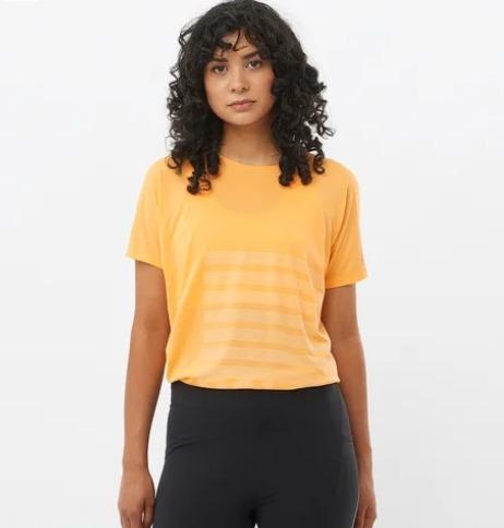 Salomon Salomon Sense Aero Ss Tee Gfx Womens Warm Apricot - White LC2696800 Platou Sport 1