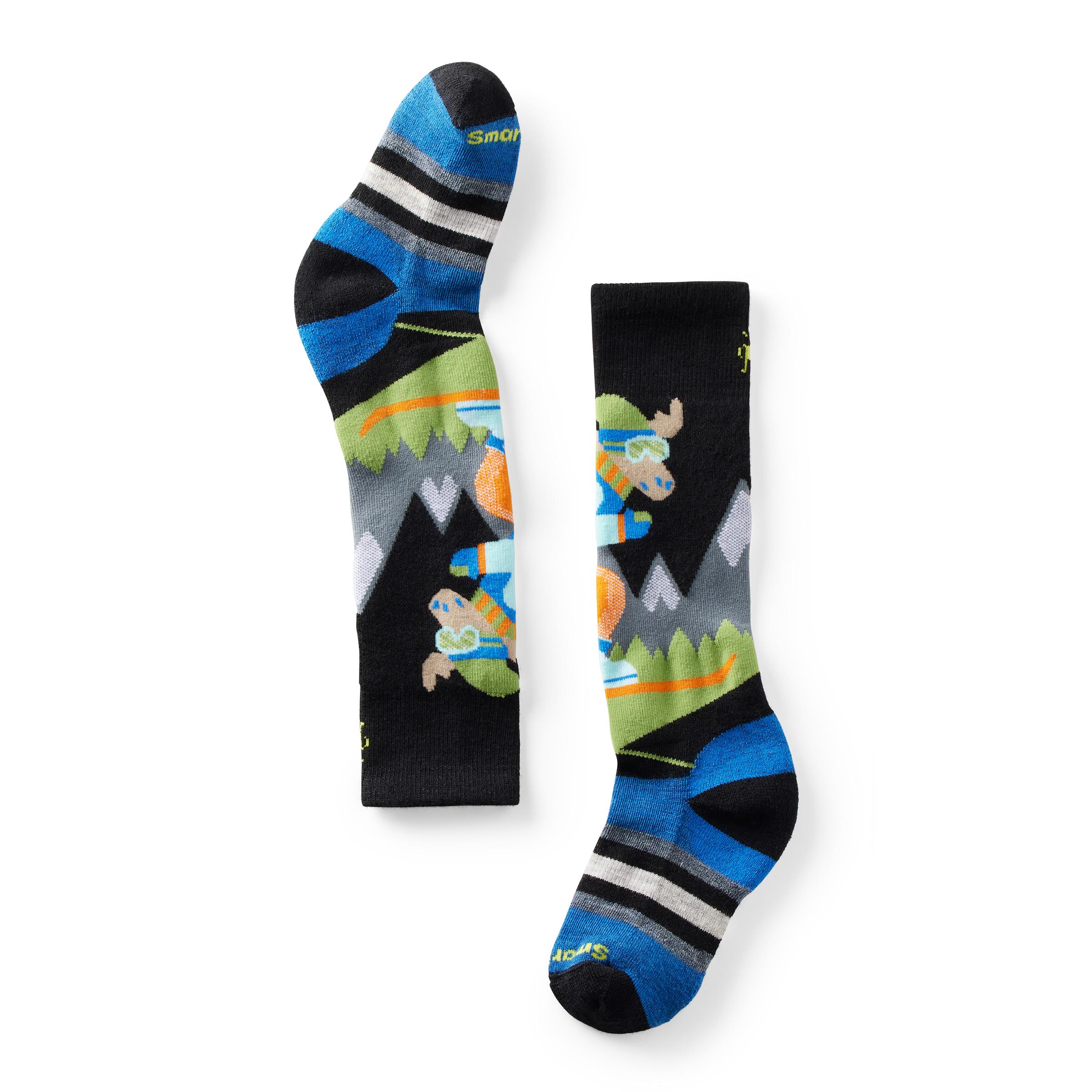 Smartwool Smartwool Kids Wintersport Full Cushion Mountain Moose Pattern Over The Calf Sock Black B02184 Platou Sport 1