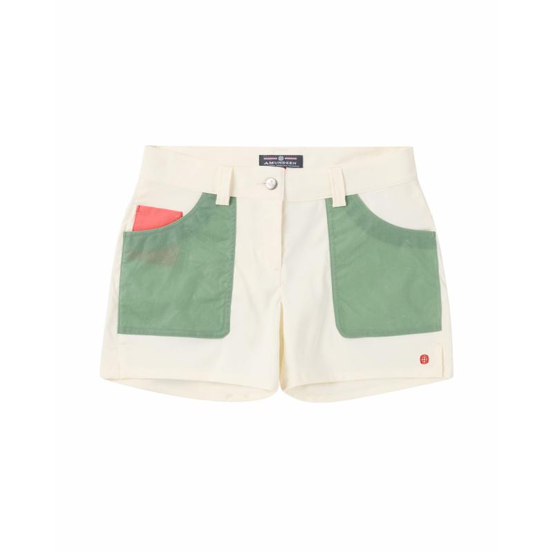 Amundsen 5incher Field Shorts Womens Offwhite/Willow Green