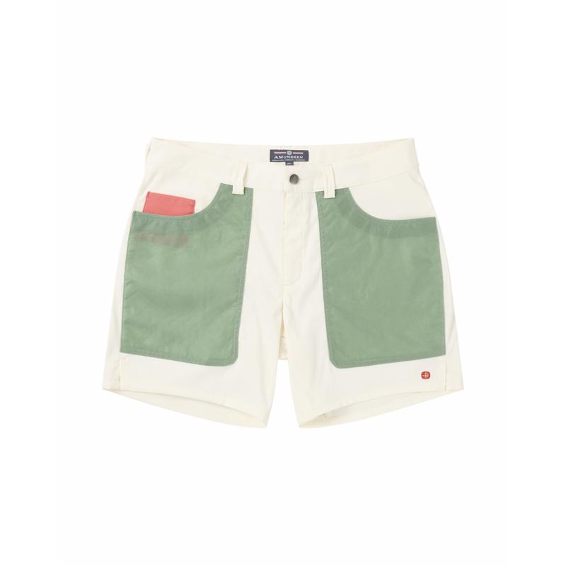 Amundsen 7incher Field Shorts Mens Offwhite/Willow Green