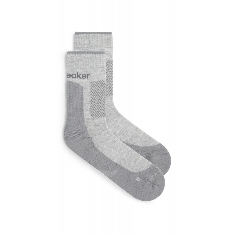 Icebreaker Icebreaker Mens Merino Hike+ Medium Crew 0hn Blizzard Hthr-Alloy 0A578M Platou Sport Bergen 4