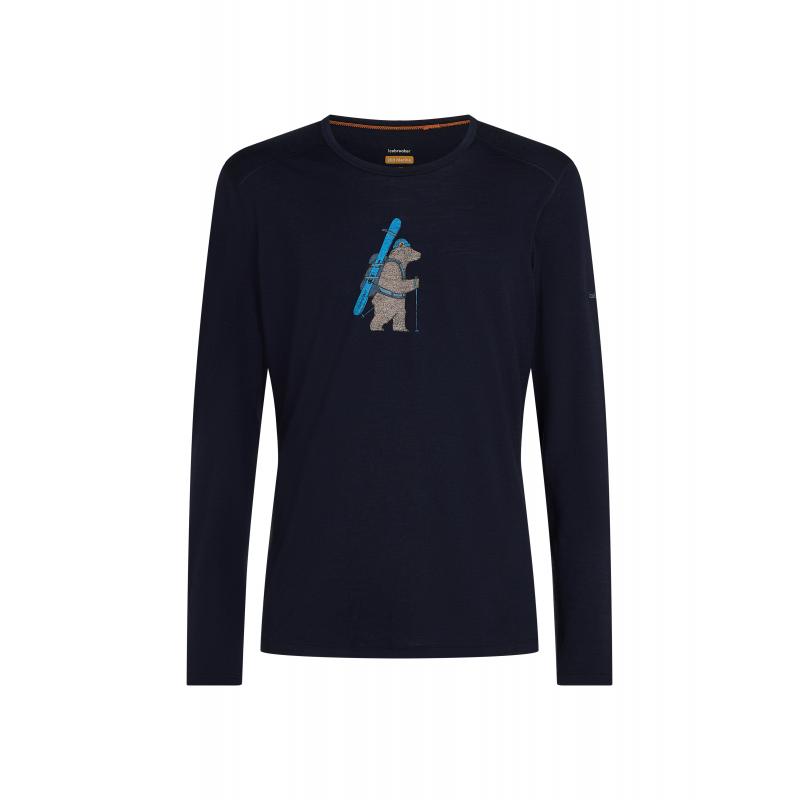 Icebreaker Icebreaker Mens Merion 200 Oasis LS Crewe Bear Tour Midnight Navy 0A57GK Platou Sport Bergen 1