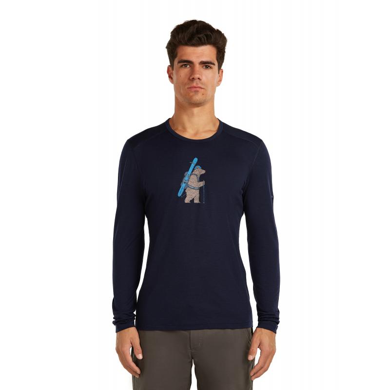 Icebreaker Icebreaker Mens Merion 200 Oasis LS Crewe Bear Tour Midnight Navy 0A57GK Platou Sport Bergen 6