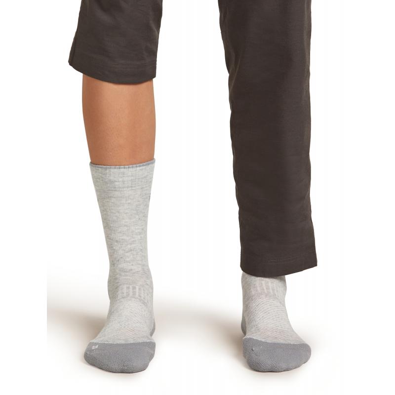 Icebreaker Icebreaker Womens Merino Hike+ Light Crew 0hn Blizzard Hthr-Alloy 0A578K Platou Sport Bergen 4