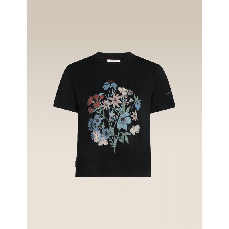 Icebreaker Icebreaker Womens Merion 150 Tech Lite SS Crop Tee NZ Flora Black 0A57FZ Platou Sport Bergen 6