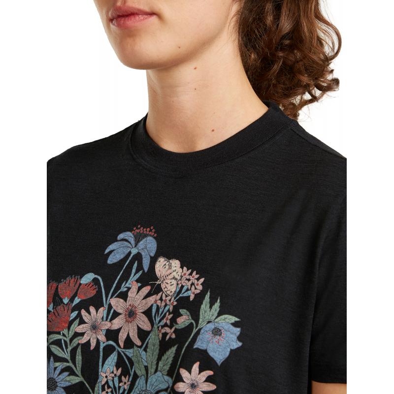 Icebreaker Icebreaker Womens Merion 150 Tech Lite SS Crop Tee NZ Flora Black 0A57FZ Platou Sport Bergen 7