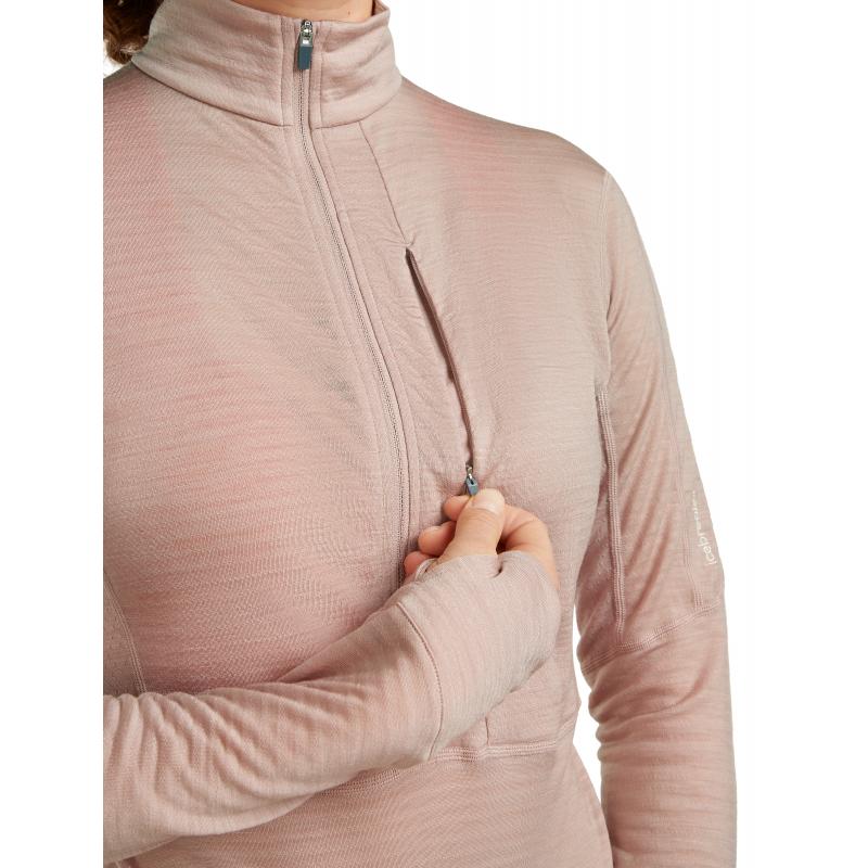 Icebreaker Icebreaker Womens Merion 200 Realfleece Descender LS Half Z Pink Quartz BA56YM Platou Sport Bergen 5