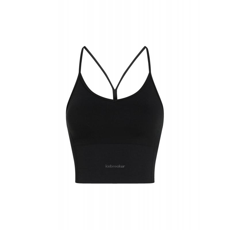 Icebreaker Icebreaker Womens Merion 260 Seamless Rib Strappy Tank Black 0A57EP Platou Sport Bergen 1