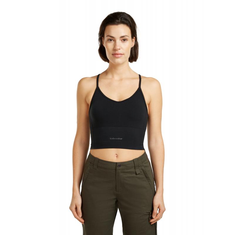 Icebreaker Icebreaker Womens Merion 260 Seamless Rib Strappy Tank Black 0A57EP Platou Sport Bergen 2