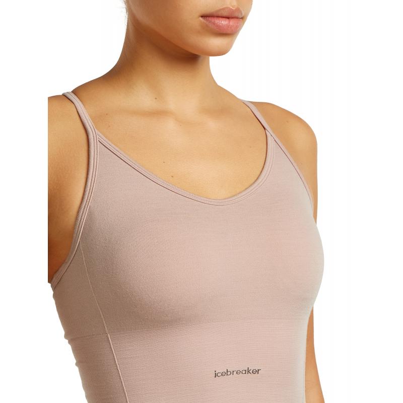 Icebreaker Icebreaker Womens Merion 260 Seamless Rib Strappy Tank Pink Quartz 0A57EP Platou Sport Bergen 5