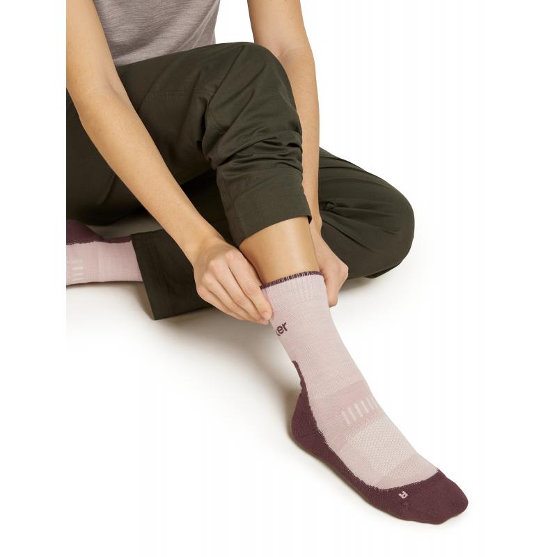 Icebreaker Icebreaker Womens Merion Hike+ Light Crew Pink Qua 0A578K Platou Sport Bergen 4