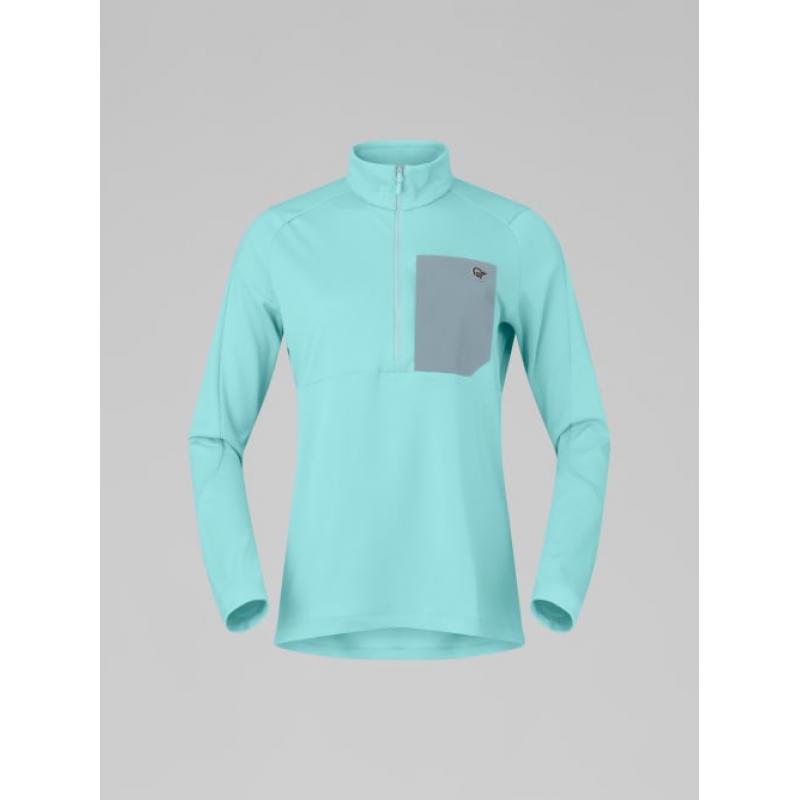 Norrøna femund warm1 Zip Neck W's Aqua Haze/Trooper Aqua Haze/Trooper - Bilde 4