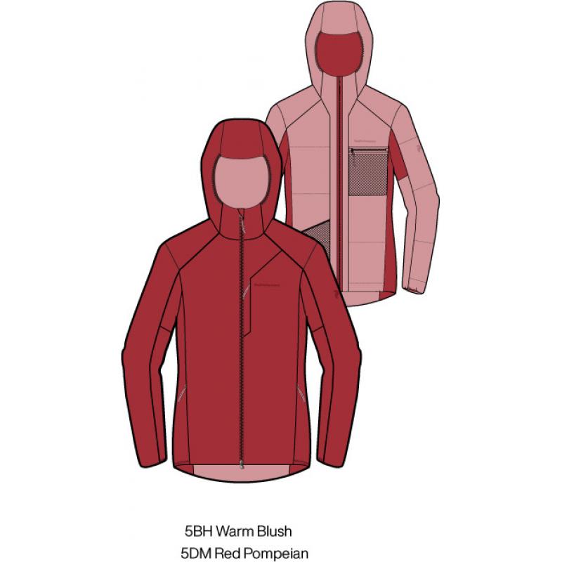 Peak Performance Peak Performance Womens Freelight Reversible Hood Red Pompeian G80165 Platou Sport Bergen 1