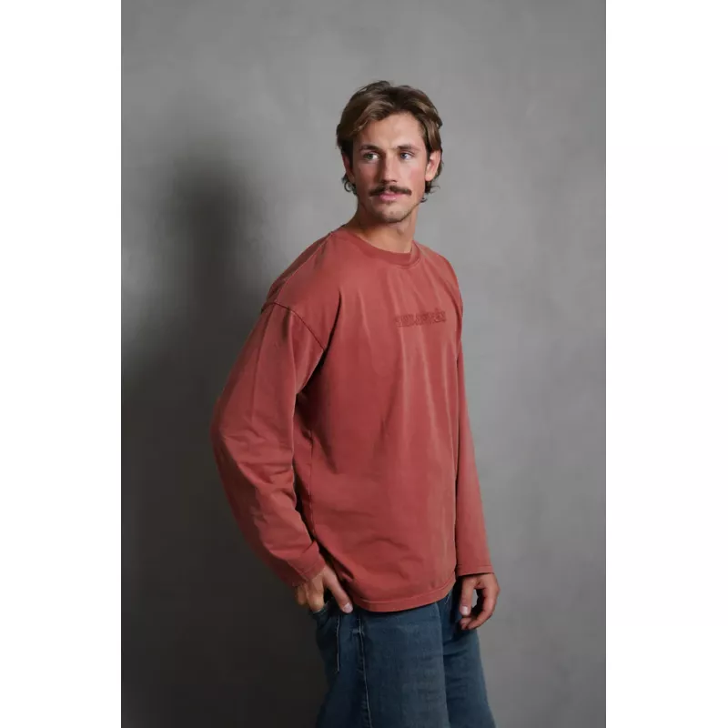 Pre Après Distressed Long Sleeve Brick Red - Bilde 5
