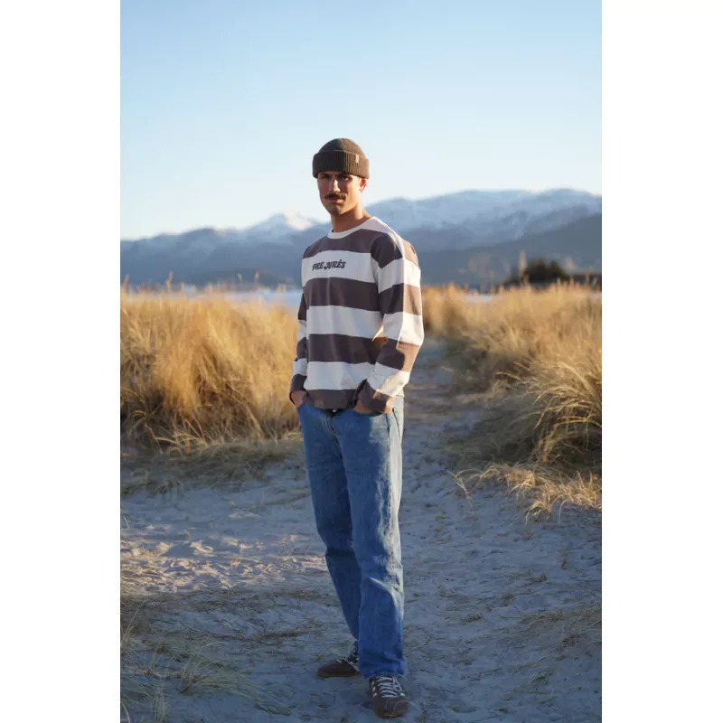 Pre Après Distressed Striped Long Sleeve Brown/White - Bilde 2