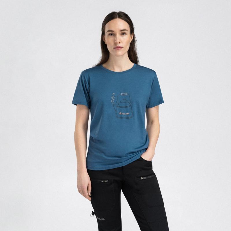Aclima Lightwool 140 Tee Kettle Womens Blue Fusion
