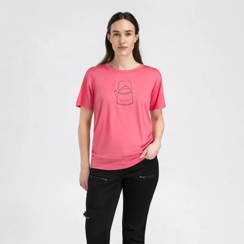 Aclima Lightwool 140 Tee Kettle Womens Sun Kissed Coral