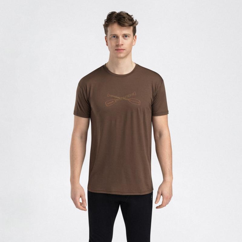 Aclima Lightwool 140 Tee Oars Mens Dark Earth