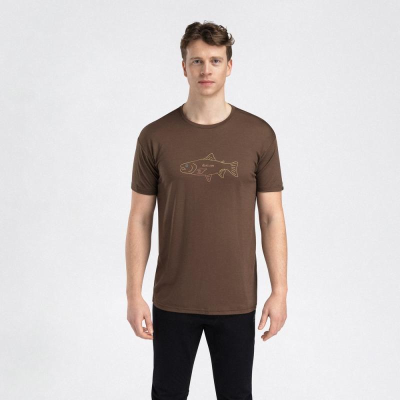 Aclima Lightwool 140 Tee Salmon Mens Dark Earth