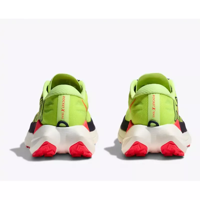 Hoka Rocket X Trail Mens Neon Yuzu/Neon Flame - Bilde 4