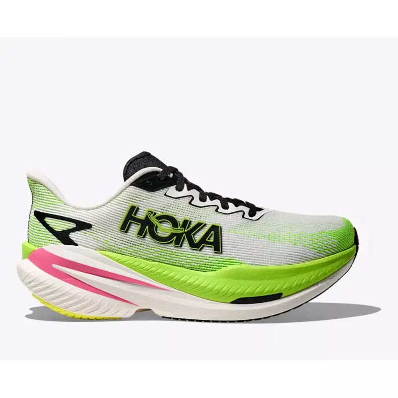 Hoka Mach X 3 Womens White/Neon Lime