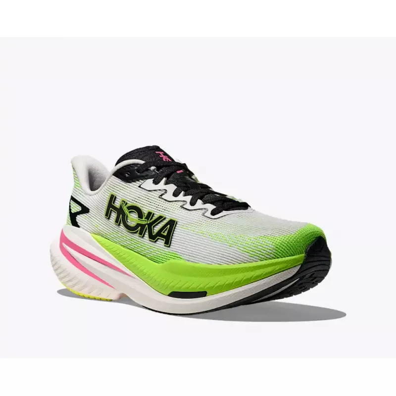 Hoka Mach X 3 Womens White/Neon Lime - Bilde 4
