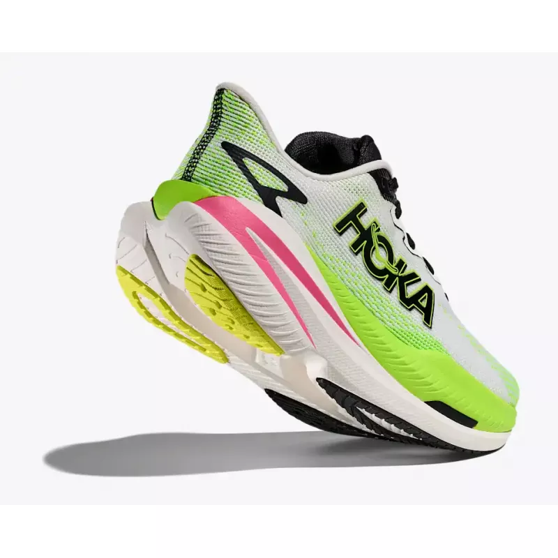 Hoka Mach X 3 Womens White/Neon Lime - Bilde 6
