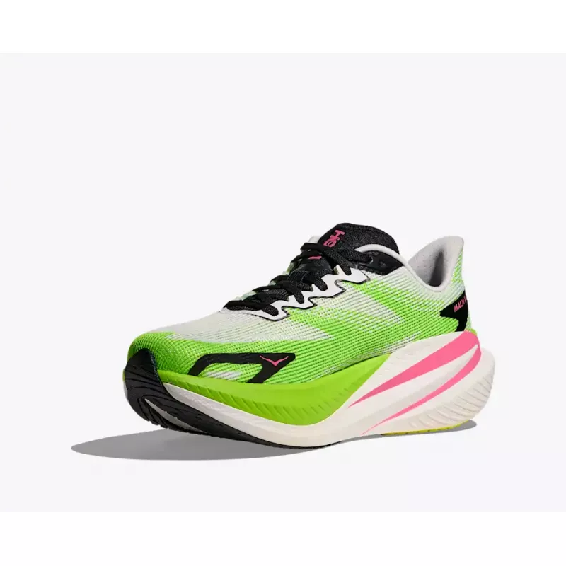 Hoka Mach X 3 Womens White/Neon Lime - Bilde 7