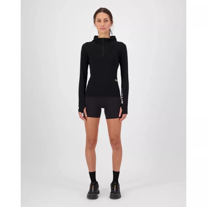 Mons Royale Bella Merino Long Sleeve Hood Black Daisy
