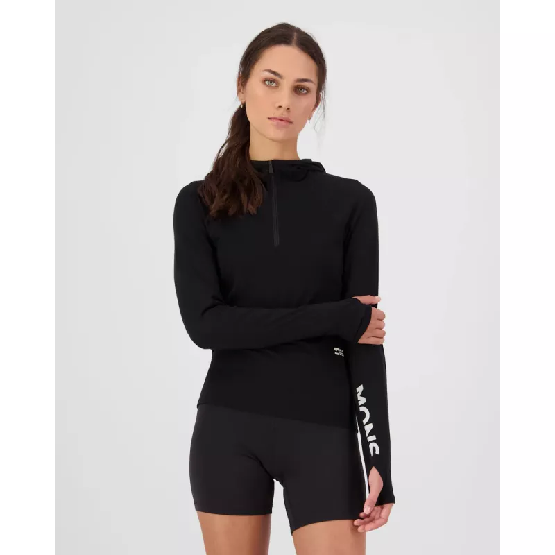 Mons Royale Bella Merino Long Sleeve Hood Black Daisy - Bilde 3