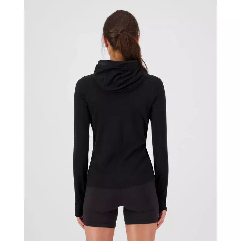 Mons Royale Bella Merino Long Sleeve Hood Black Daisy - Bilde 4