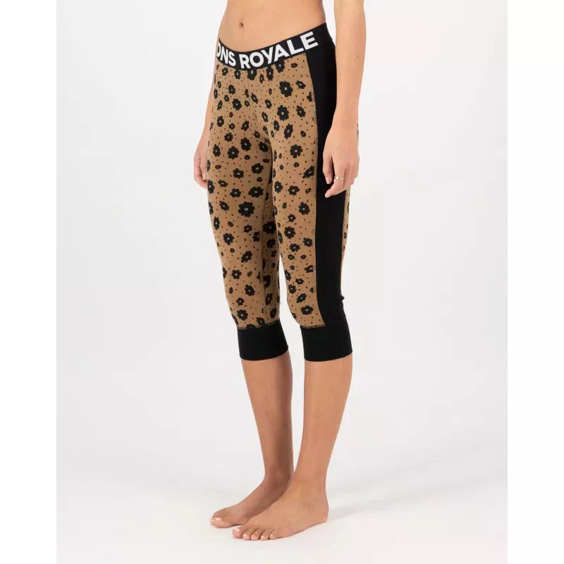 Mons Royale Cascade Merino Base Layer 3/4 Legging Aoraki Lily Toffee