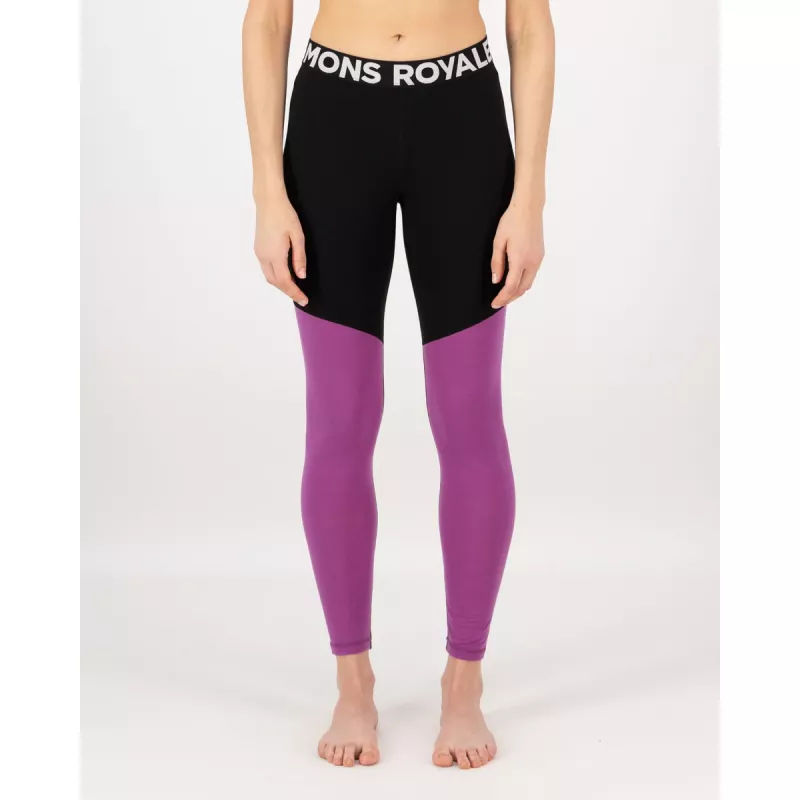 Mons Royale Cascade Merino Base Layer Legging Purple Bolt - Bilde 2