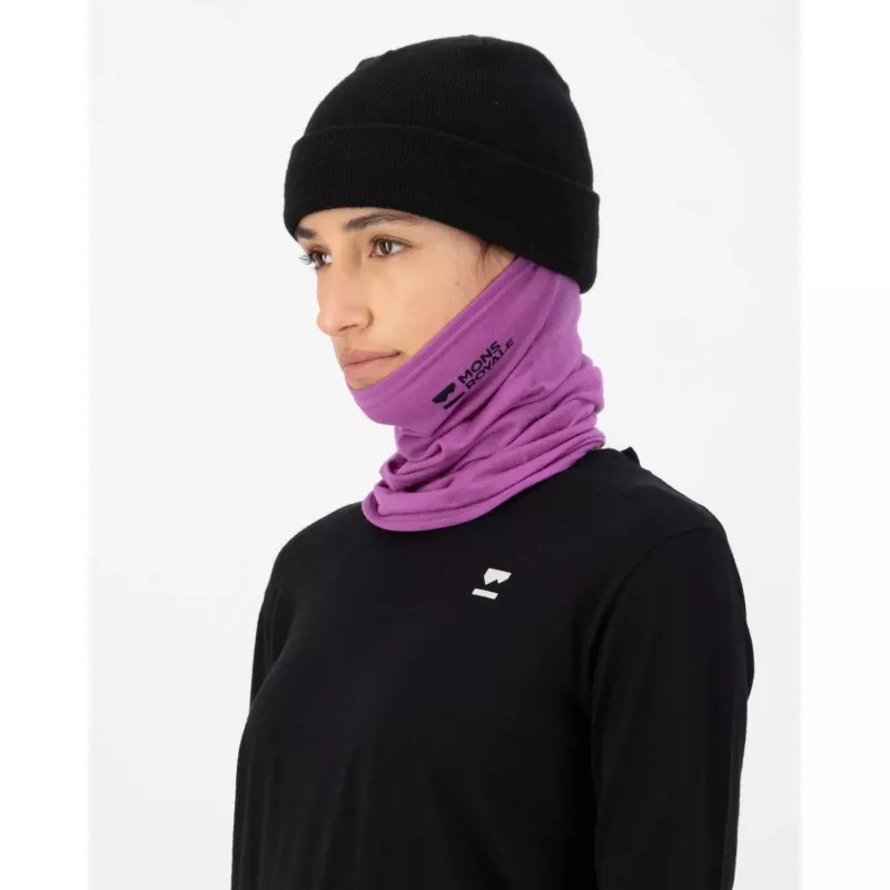 Mons Royale Daily Dose Merino Neckwarmer Purple Bolt