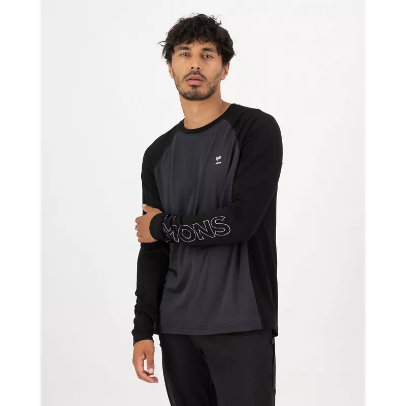 Mons Royale Tarn Merino Long Sleeve Mens 9 Iron /Black