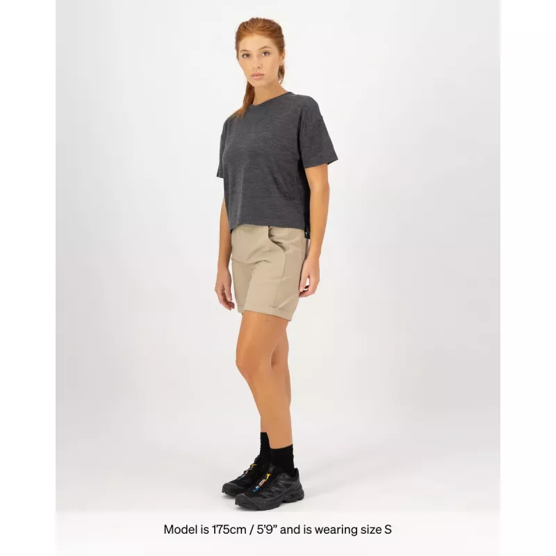 Mons Royale zephyr Merino Tencel™ Boxy T-shirt Womens Smoke