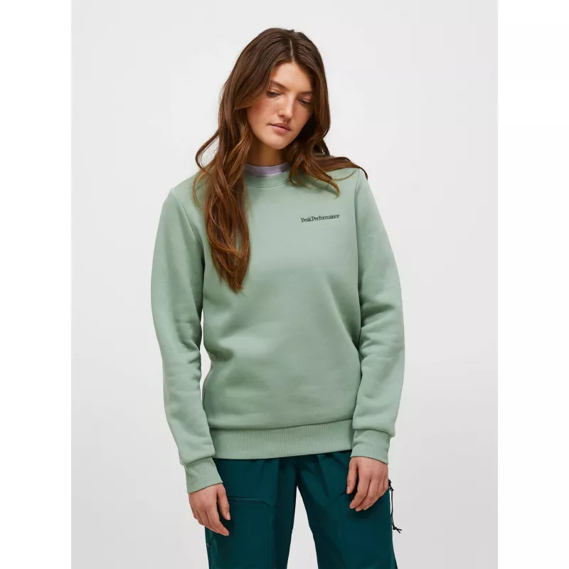 Peak Performance Womens Original Small Logo Crew Green Valley
