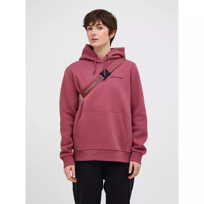 Peak Performance Womens Original Small Logo Hood Wild Rouge