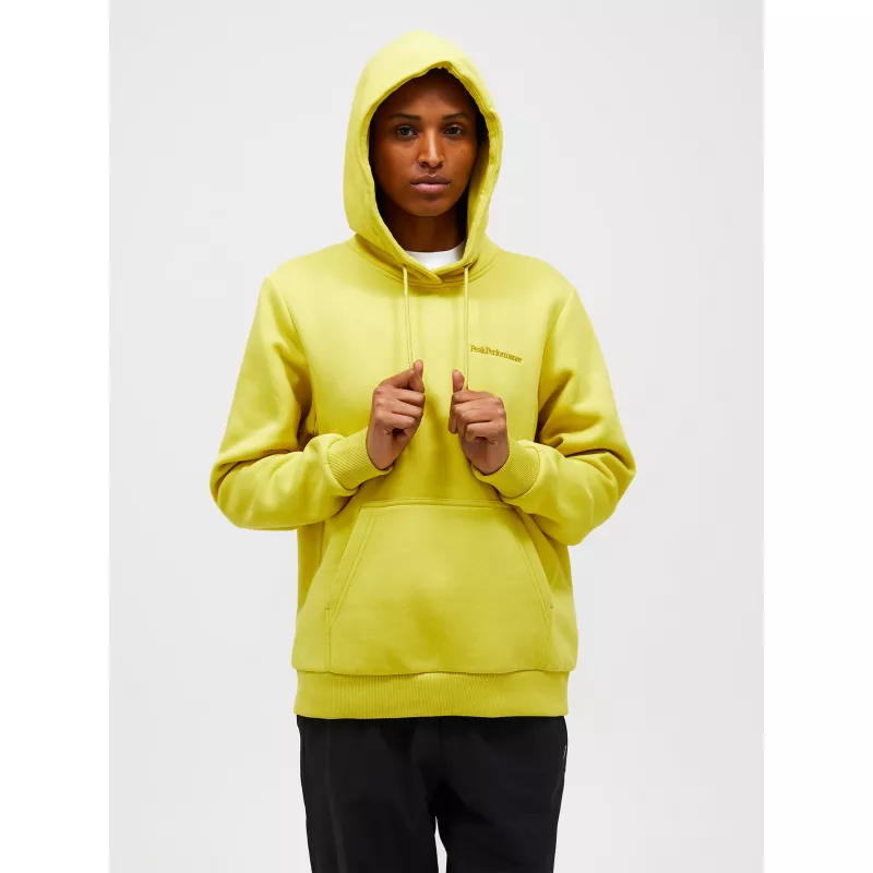Peak Performance Womens Original Small Logo Hood Canary Lime