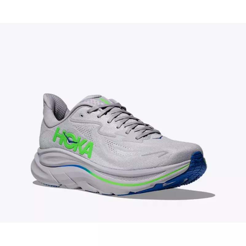 Hoka Clifton 10 Mens Ash Grey/Neon Green