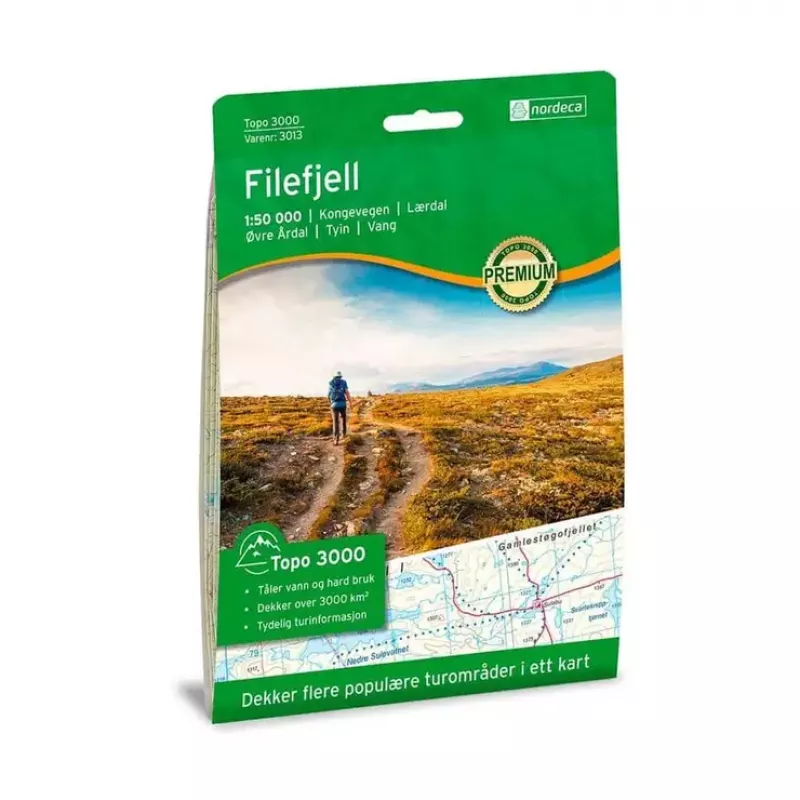 Nordeca Topo 3000 Turkart Filefjell 1:50 000 3013 Platou Sport 1