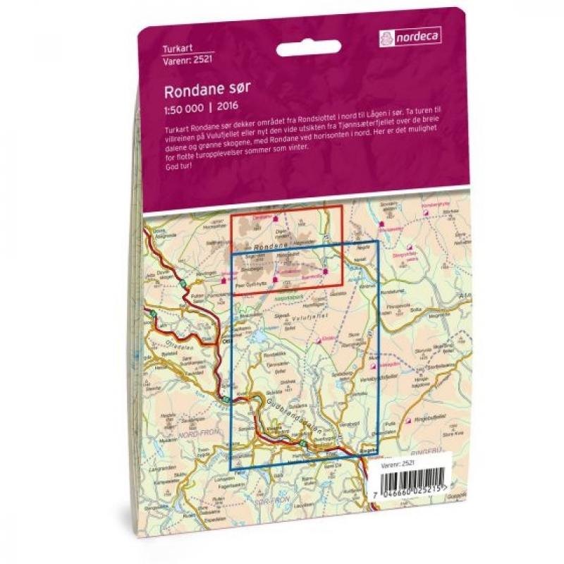 Nordeca Turkart Rondane Sør 1:50 000 2521 Platou Sport 3