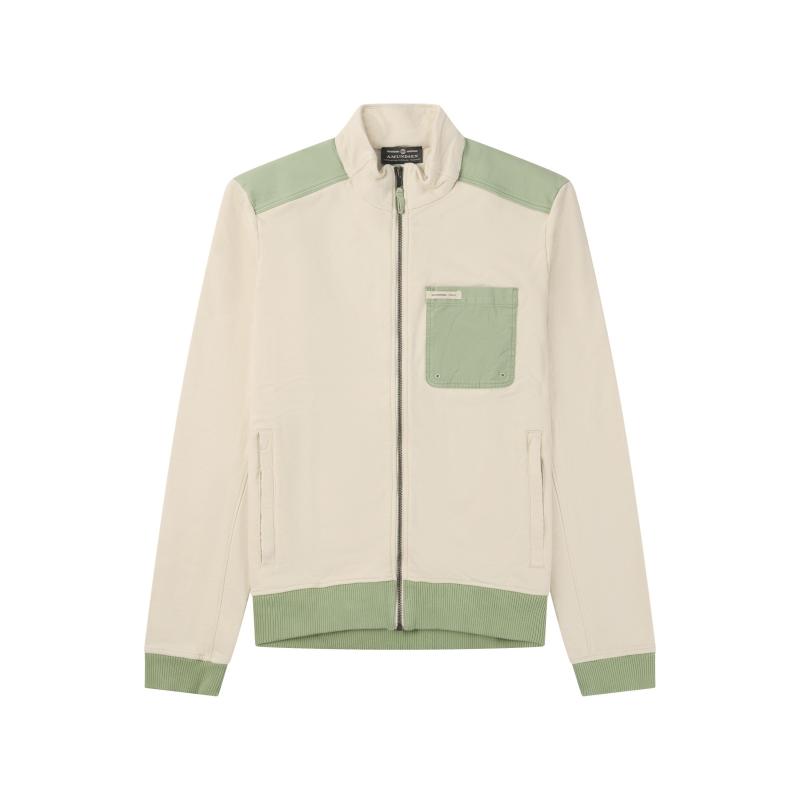 Amundsen Ditch-Hiker Track Jacket Mens Oatmeal/Faded Willow Green
