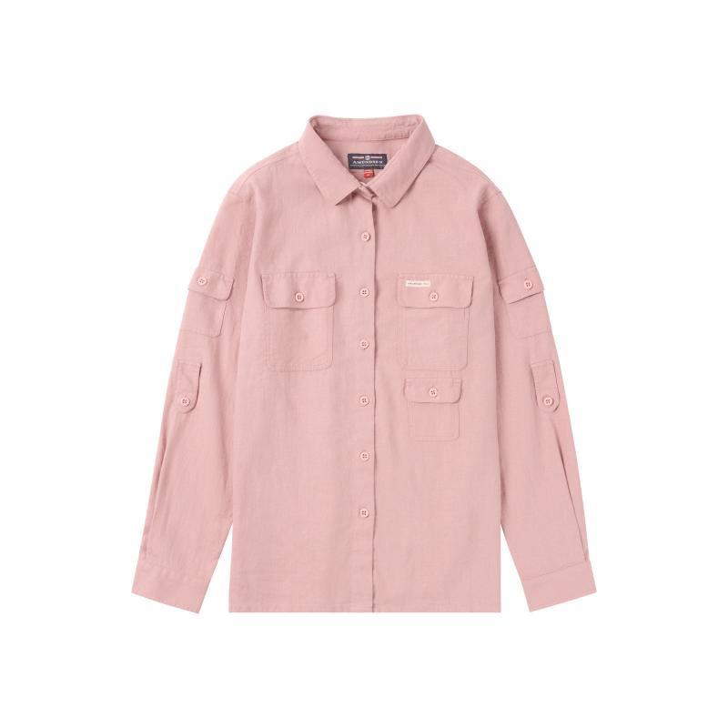 Amundsen Traveller's Linen Shirt Womens Faded Peony Pink