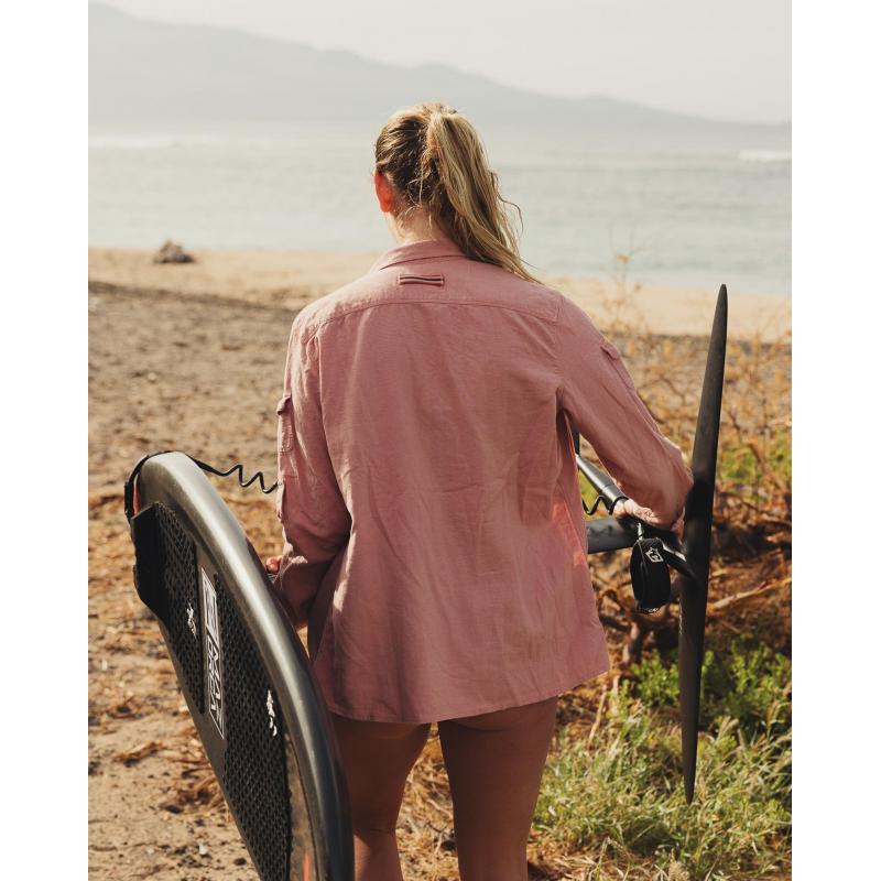 Amundsen Traveller's Linen Shirt Womens Faded Peony Pink - Bilde 2