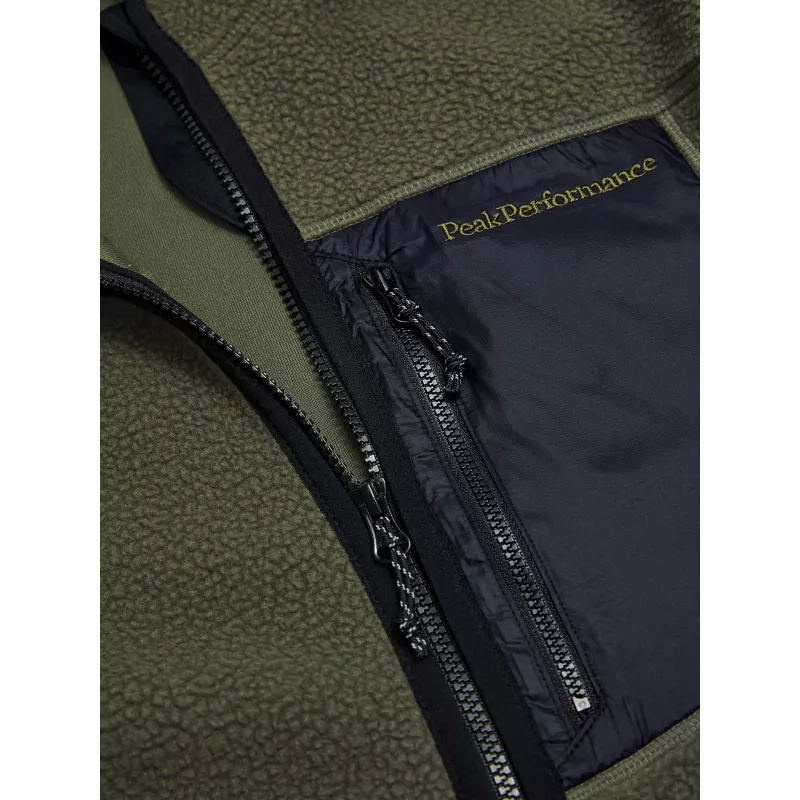 Peak Performance Mens Naturerush Pile Zip Jacket Pine Needle - Bilde 2